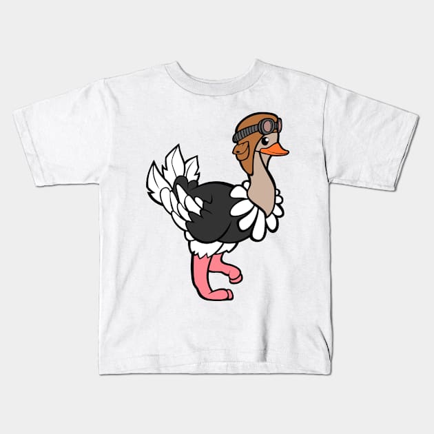 Racing ostrich Kids T-Shirt by Nicostore